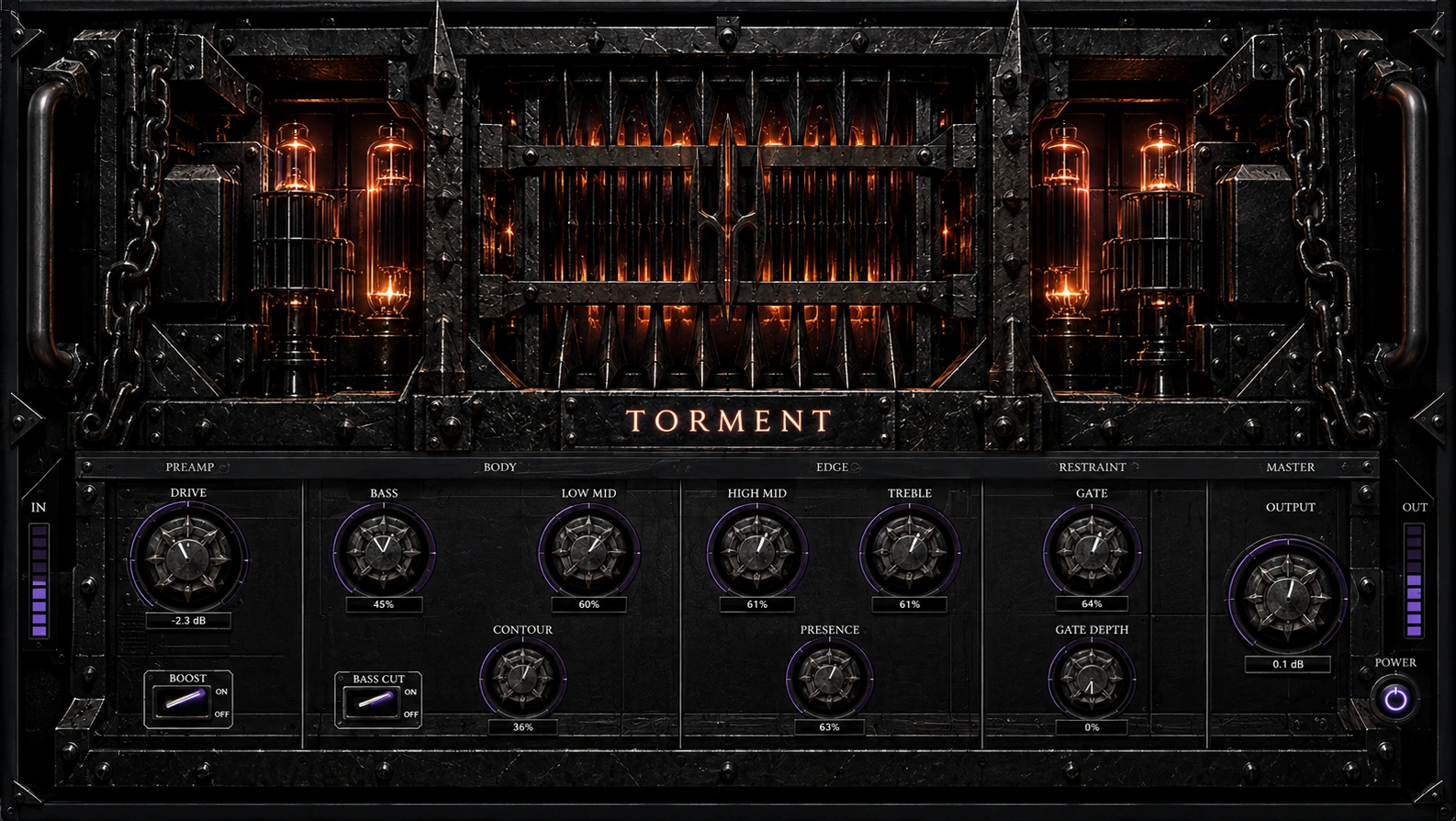 Torment amplifier face — approved design reference